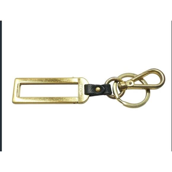 PRADA Prada Keyring Charm Keychain Accessory Logo Gold Tone - Picture 2 of 2